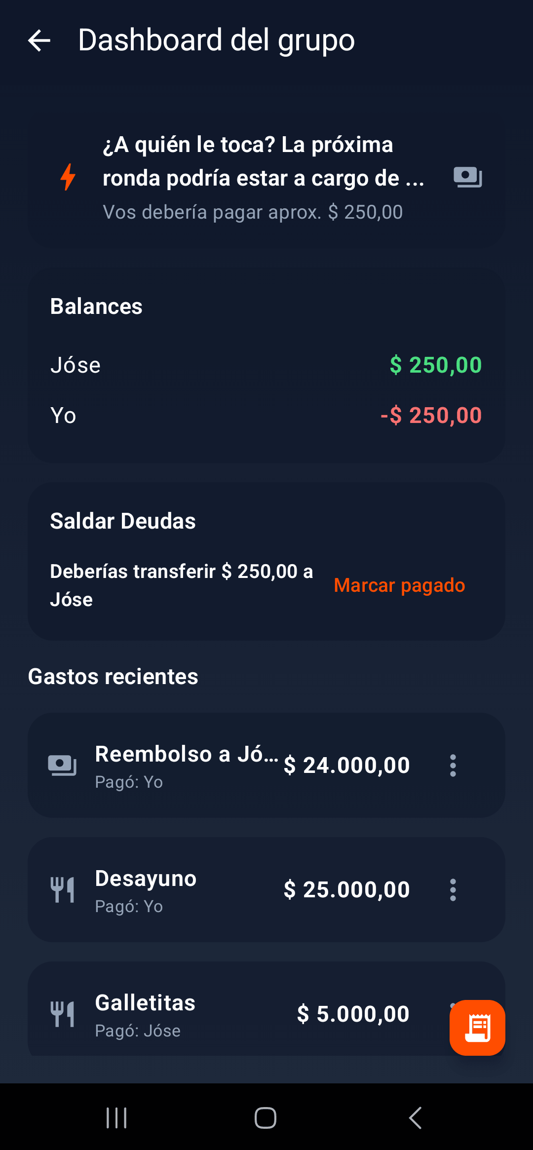 Dashboard - Gastos